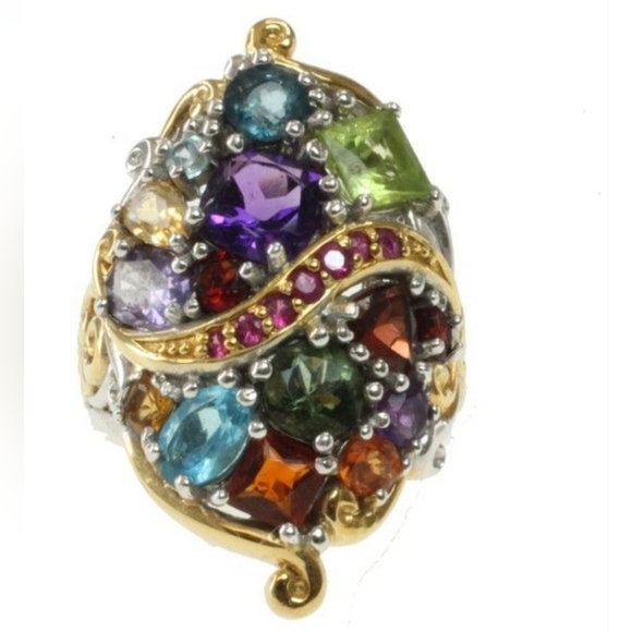 Gems En Vogue Jewelry - Authentic Gems En Vogue Ring in Palladium Sterling Silver 18k Gold Ring Size 8!